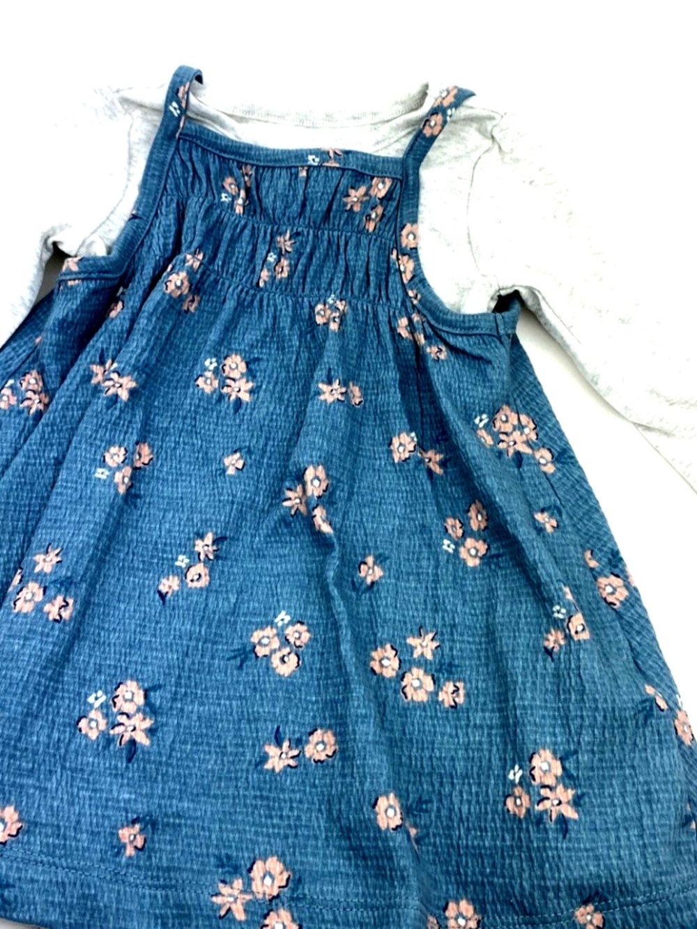 Carter's Baby Dress Size 9m Girls Floral Long Sleeve 2pc Matching Set Infant